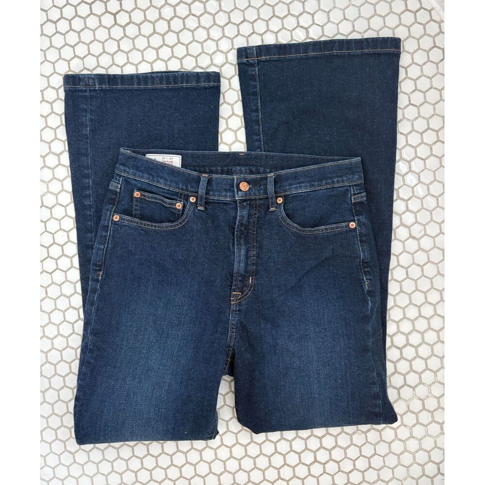 GAP '70s Flare High Rise Jeans in Dark Blue Wash Size 12 R NWOT Orig. $90